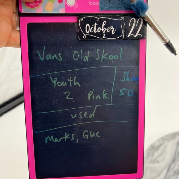 Vans Old Skool Sneakers Youth 2 Pink Suede & Canvas Low Top Skateboarding Shoes - Picture 11 of 12